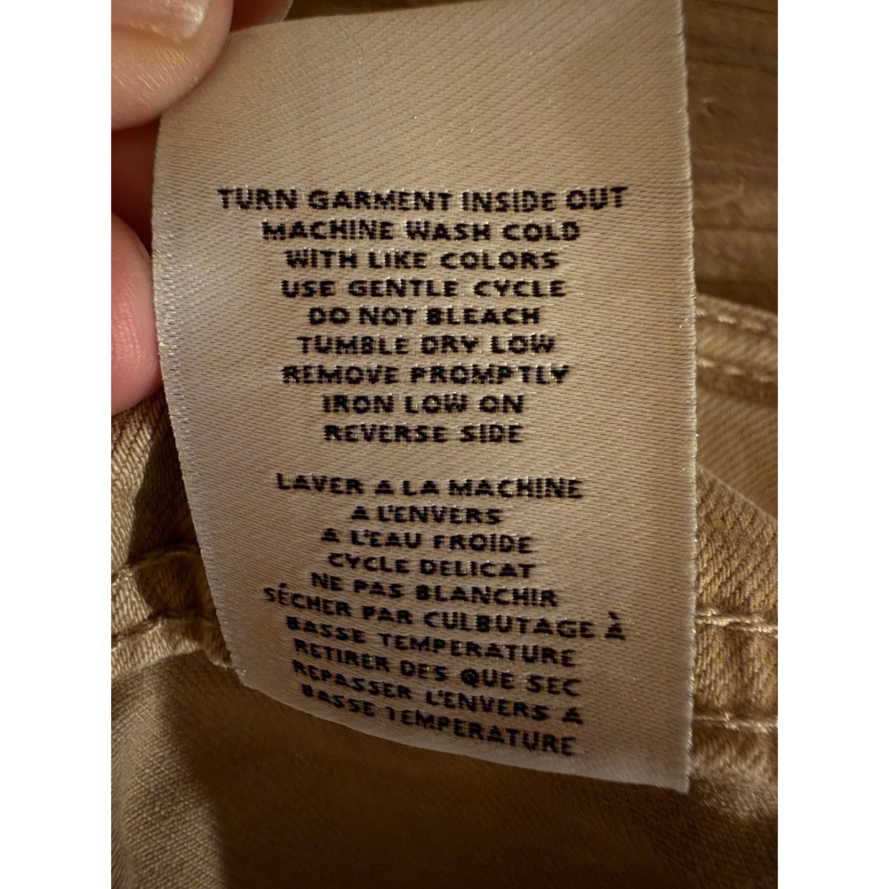 OAT New York Womens High Rise Wide Leg Raw Hem Pants Tan Khaki Size 12/31 - Picture 10 of 10
